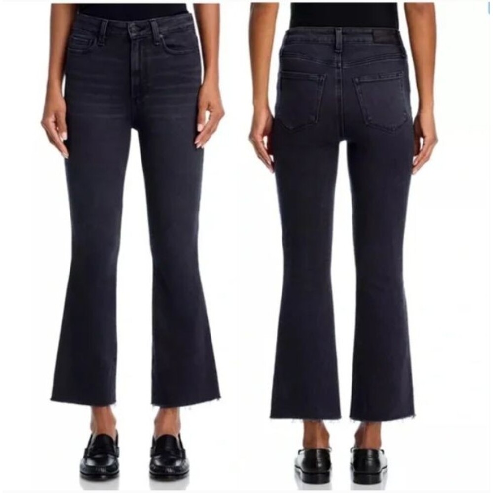 PAIGE Women's Jeans Claudine High Rise Ankle Flare Jeans in Black Lotus size 27P